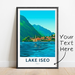 Personalized Lake Iseo Travel Print - Lake Iseo Poster, Italy Wall Art, Framed present, Gift Italy Present
