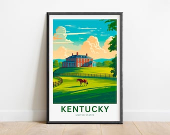 Kentucky Travel Poster: Bluegrass State Art Print