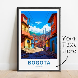 Personalized Bogota Travel Print - Bogota poster, Colombia Wall Art, Framed present, Gift Colombia Present
