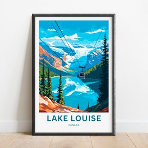 Lake Louise Travel Print - Lake Louise poster, Canada Wall Art, Framed present, Gift Canada Present, Banff National Park, Custom Your Text