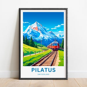 Pilatus Travel Print - Pilatus poster, Switzerland Wall Art, Framed present, Gift Switzerland Present