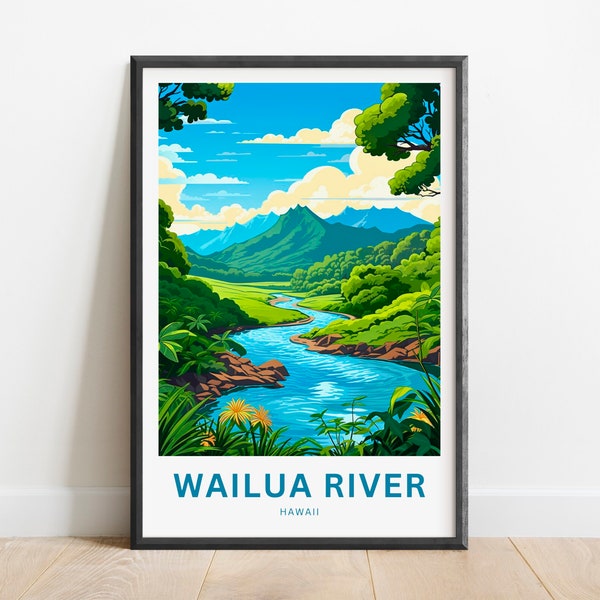 Wailua River Travel Print - Wailua River poster, Hawaii Wall Art, Framed present, Gift Hawaii Present