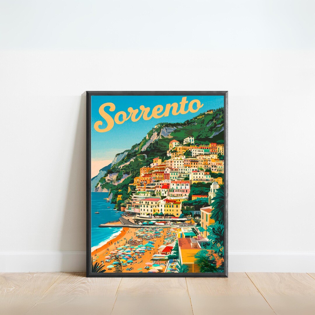 Sorrento Vintage Travel Poster - Sorrento Print, Italy Wall Art, Framed, Gift Italy Present - Etsy