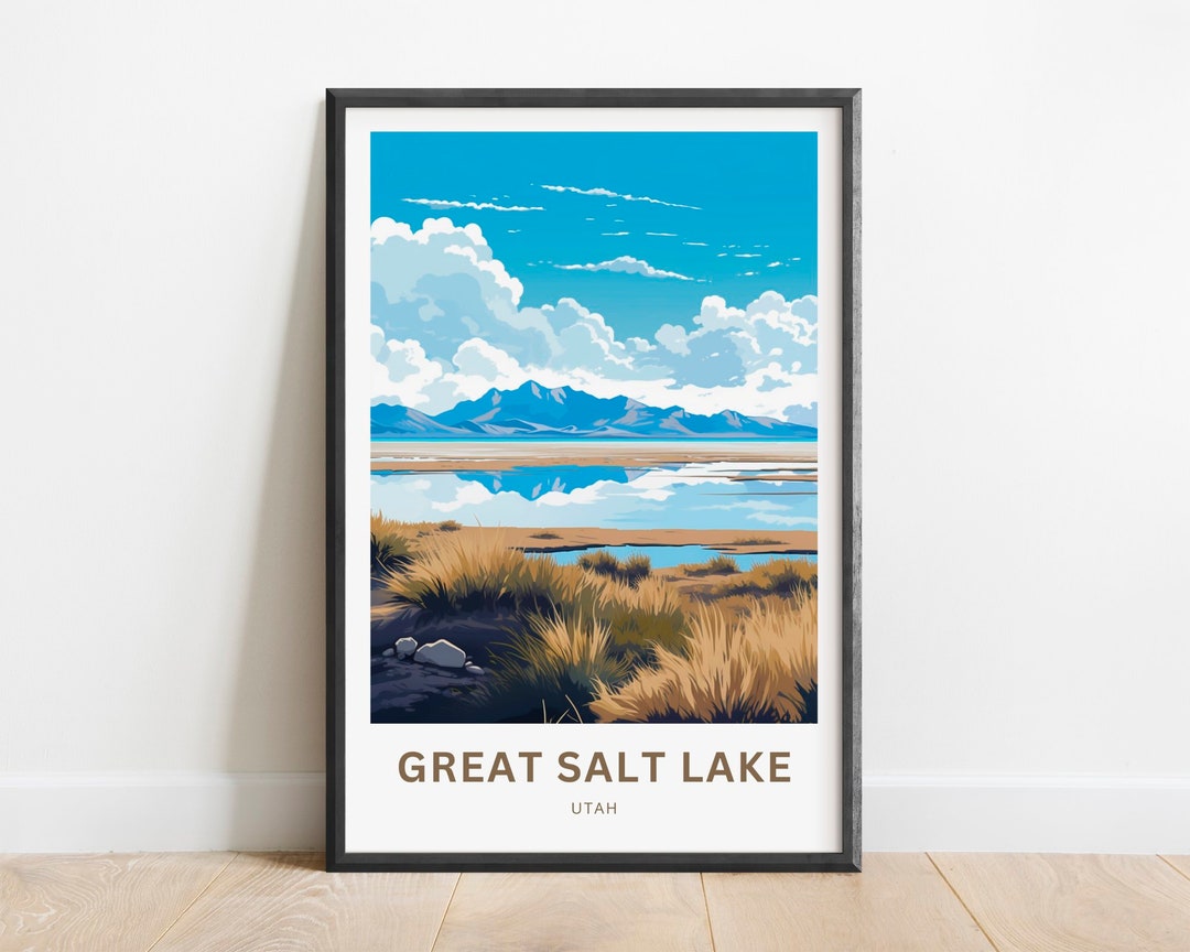 DULTON　HUE BOOKS 海外ポスター Great Salt Lake Travel Print - Great Salt Lake Poster, Utah Wall