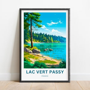 Lac Vert Passy Travel Print - Lac Vert Passy poster, France Wall Art, Framed present, France Present