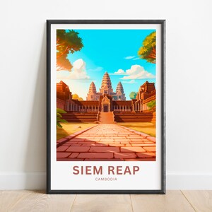 Siem Reap Travel Print - Siem Reap poster, Cambodia Wall Art, Framed present, Gift Cambodia Present
