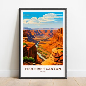 Väggkonsttryck med resor i Namibia (landskap i Fish River Canyon)