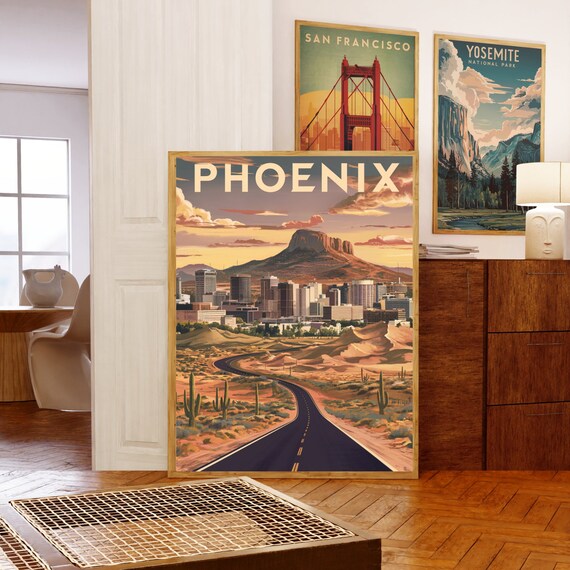 Phoenix Vintage Travel Print - Phoenix Vintage Poster, Arizona