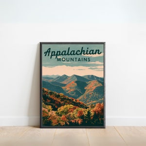 Appalachian Vintage Travel Poster - Appalachian Print, United States Wall Art, Framed, Gift United States Present