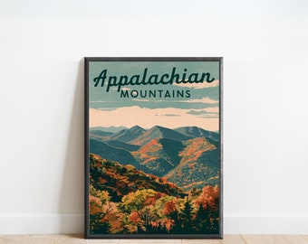 Appalachian Vintage Travel Poster - Appalachian Print, United States Wall Art, Framed, Gift United States Present