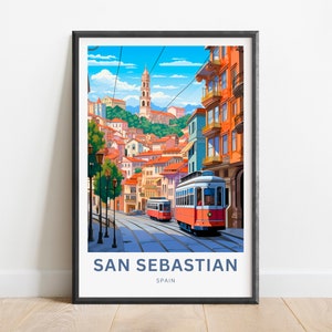 San Sebastian Print - San Sebastian poster, Spain Wall Art, Framed present, Gift Spain Present