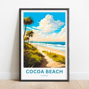Cocoa Beach Travel Print - Cocoa Beach poster, Florida Wall Art, Framed present, Gift Florida Present