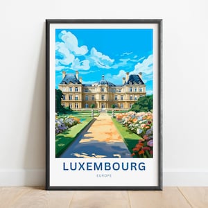 Luxembourg Travel Print - Luxembourg poster, Europe Wall Art, Framed present, Gift European Present