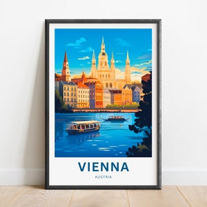 Impressão de viagem de Viena - pôster de Viena, arte de parede da Áustria, presente emoldurado, presente da Áustria