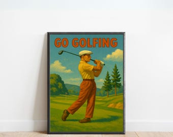 Golfing Poster – Retro Golf Wall Art for Golf Lovers and Sports Enthusiasts