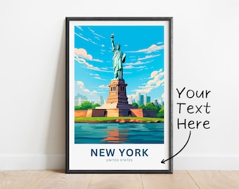 Personalized New York Travel Print - New York poster, United States Wall Art, Framed present, Gift United States Present