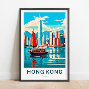 Hong kong Travel Print - Hong kong poster, China Wall Art, Framed present, Gift China Present