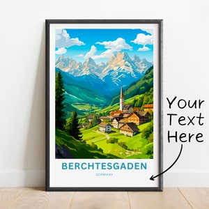 Personalized Berchtesgaden  Travel Print, Berchtesgaden Travel poster, Germany Wall Art, Wall Decor, Framed present, Gift Germany Present