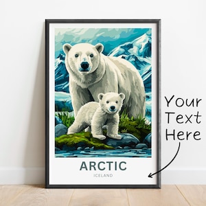 Stampa personalizzata di viaggio artico - Poster artico, arte murale islandese, regalo incorniciato, regalo regione polare