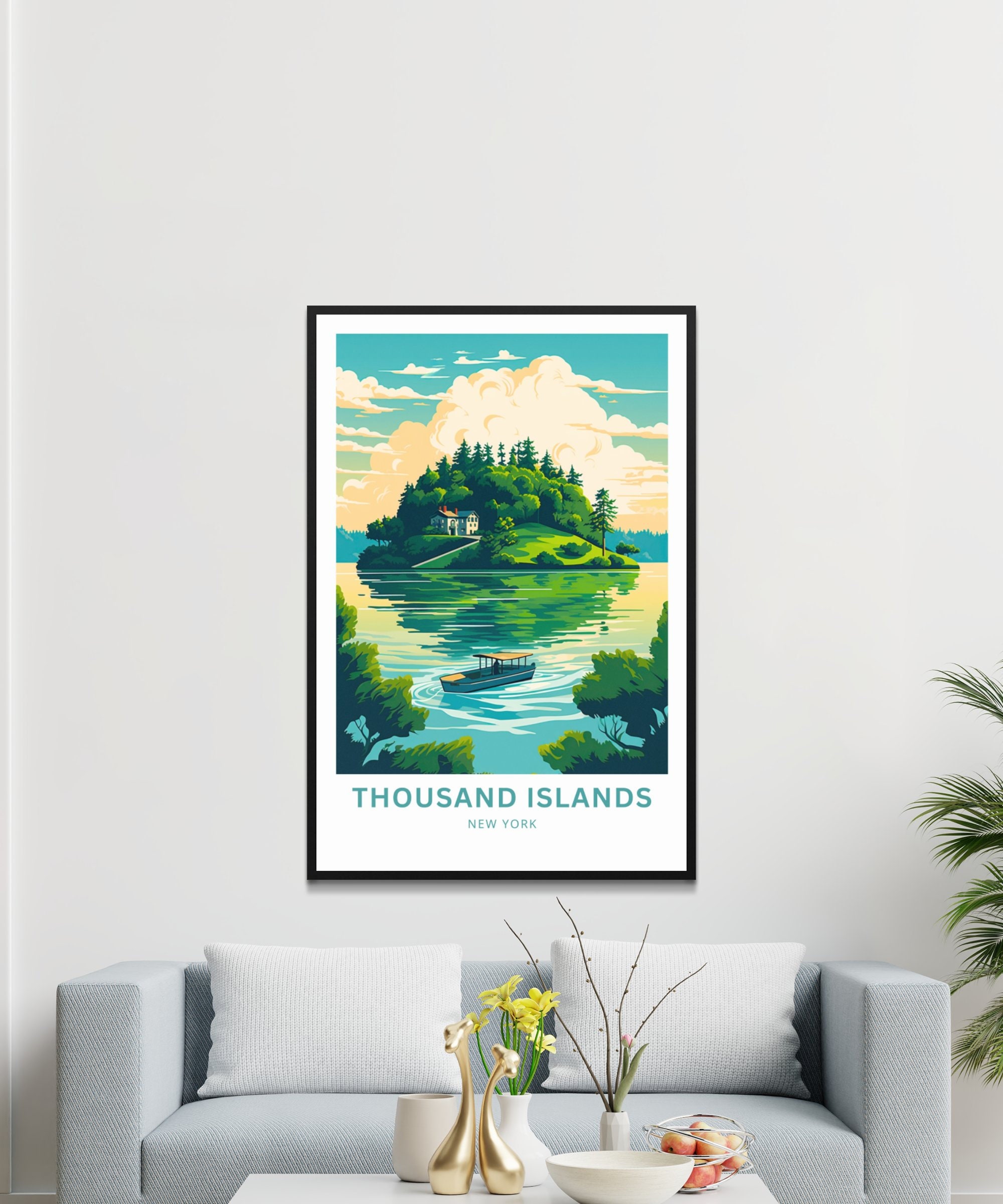 Thousand Islands Travel Poster: New York Wall Art - Etsy