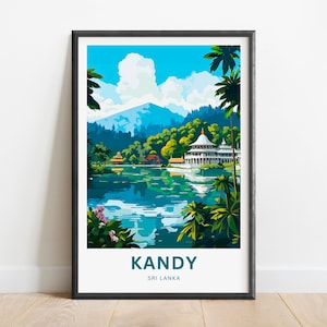 Kandy Travel Print - Kandy poster, Sri Lanka Wall Art, Framed present, Gift Sri Lanka Present