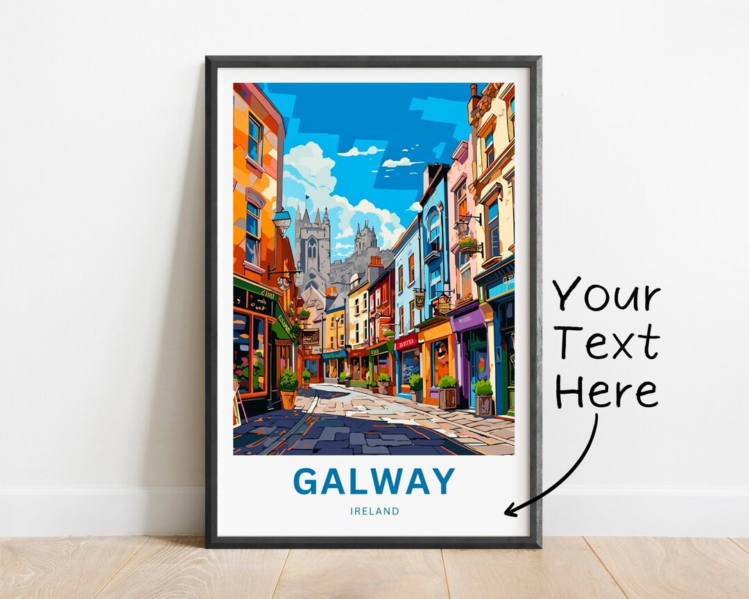 Personalized Galway Travel Print Galway Poster Ireland Wall Etsy UK