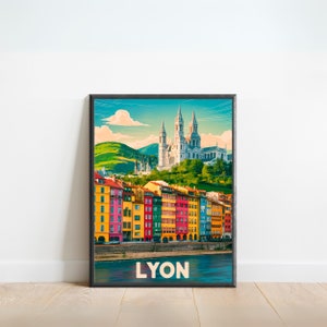 Lyon Vintage Travel Poster - Lyon Print, France Wall Art, Framed, Gift France Present