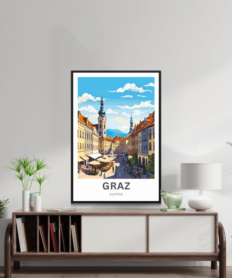Graz Travel Print Graz Poster, Austria Wall Art, Framed Present, Gift