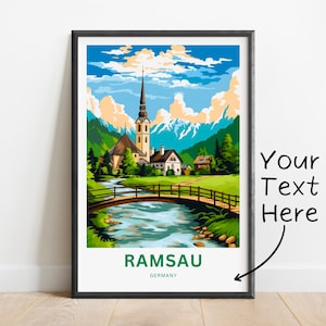Personalized Ramsau Travel Print, Ramsau Travel poster, Germany Wall Art, Wall Decor, Framed present, Gift Germany Present