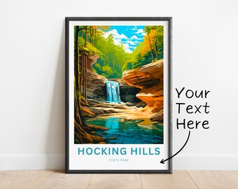 Personalized Hocking Hills Travel Print - Hocking Hills State Park poster, Florida Wall Art, United States Framed present, Gift Ohio Present