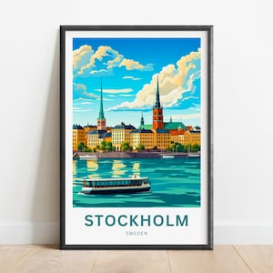 Stockholm Travel Print - Stockholm poster, Sweden Wall Art, Framed present, Gift Sweden Present