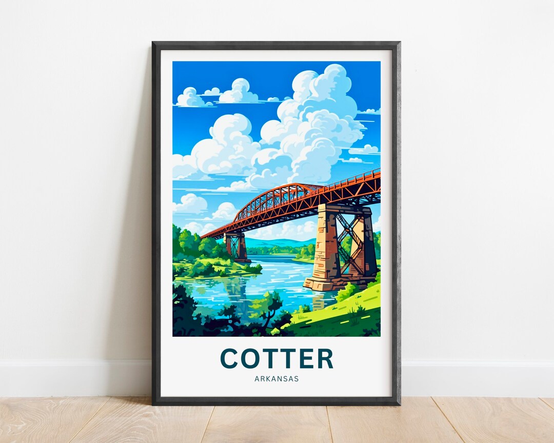 Cotter Travel Print Cotter Poster Arkansas Wall Art Framed Etsy