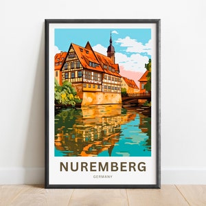 Nuremberg Travel Print - Nuremberg poster, Germany Wall Art, Framed present, Gift Germany Present