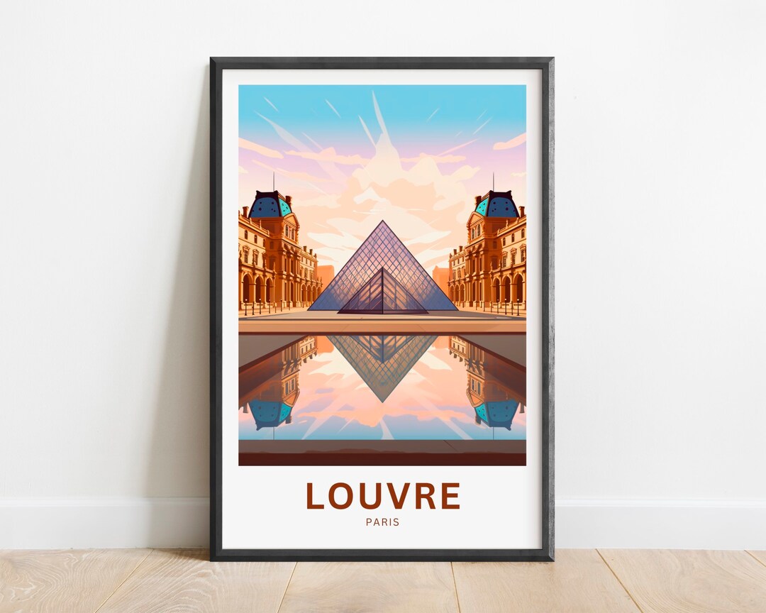 Louvre Travel Print Louvre Poster France Wall Art Framed Etsy
