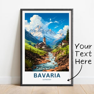 Personalized Bavaria Travel Print - Bavaria poster, Germany Wall Art, Framed present, Gift Germany Present