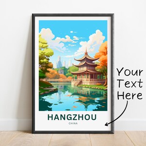 Personalisierte Hangxi Reisedruck - Hanghou Poster, China Wand Kunst, Geschenk, Geschenk China Geschenk