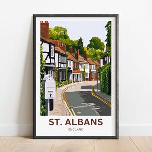 St. Albans Travel Print - St. Albans poster, England Wall Art, Framed present, Gift England Present