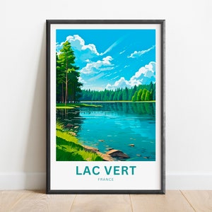 Lac Vert Travel Print - Lac Vert poster, France Wall Art, Framed present, France Present