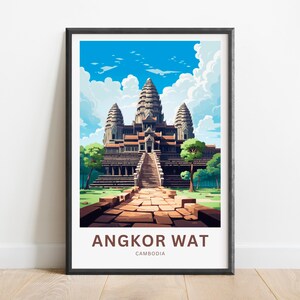 Angkor Wat Travel Print - Angkor Wat poster, Cambodia Wall Art, Framed present, Gift Cambodia Present