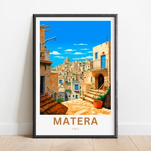 Matera Travel Print - Matera poster, Italy Wall Art, Framed present, Gift Italy Present