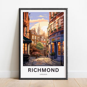 Richmond Travel Print - Richmond poster, Virginia Wall Art, Framed present, Gift Virginia Present