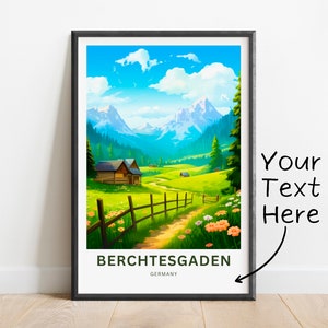 Personalized Berchtesgaden  Travel Print, Berchtesgaden Travel poster, Germany Wall Art, Wall Decor, Framed present, Gift Germany Present