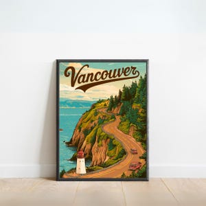 Vancouver Vintage Travel Poster - Vancouver National Park Print, Canada Wall Art, Framed present, Gift Canada, Present