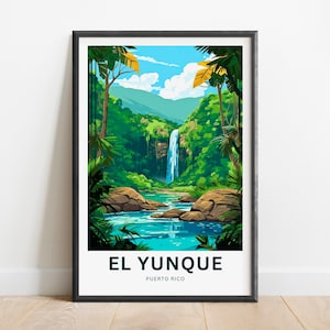El Yunque Travel Print - El Yunque poster, El Yunque National Forest Puerto Rico Wall Art, present, Gift Puerto Rico, Personalized Text