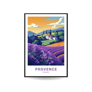 Provence, France Print | France Wall Art | Travel Poster | Provence | Provence Region | French Countryside Poster