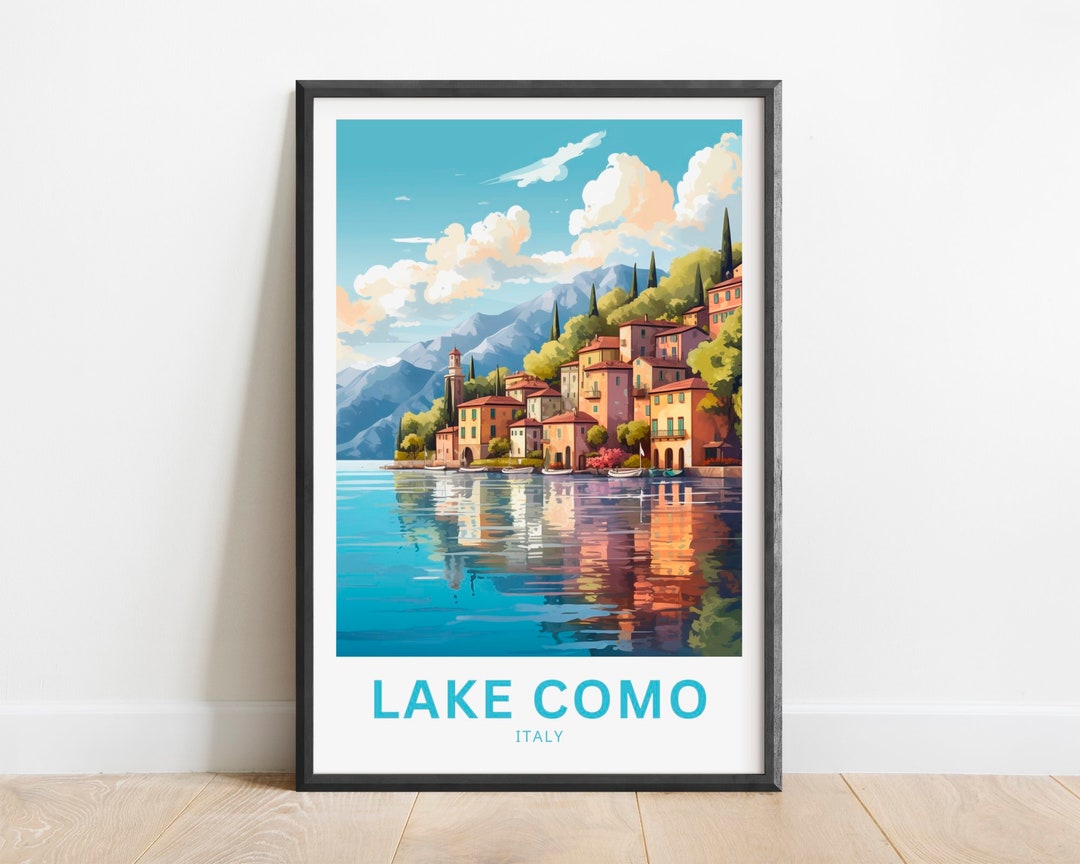 Lake Como Italy Travel Poster: Minimalist Wall Art Print - Etsy