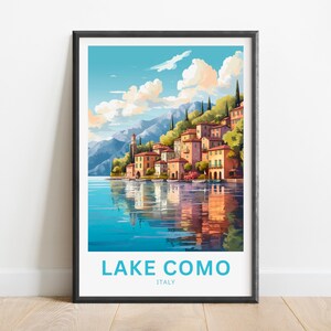 Lake Como Travel Print - Lake Como poster, Italy Wall Art, Framed present, Gift Italy Present