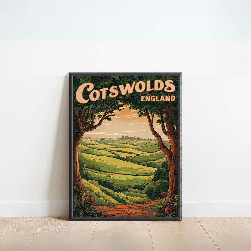 Affiche De Voyage Des Cotswolds, Angleterre - Estampe D'art Murale Giclée