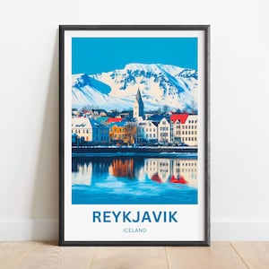Reykjavik Travel Print - Reykjavik poster, Iceland Wall Art, Framed present, Gift Iceland Present