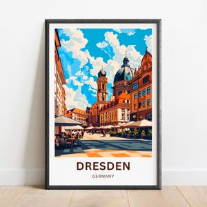 Dresden Travel Print - Dresden Poster, Germany Wall Art, Framed present, Gift Germany Present